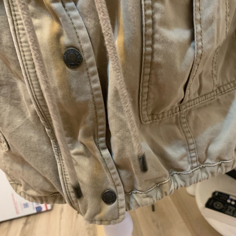 Abercrombie & Fitch khaki canvas safari field coat with hood. Great condition S - Picture 8 of 13